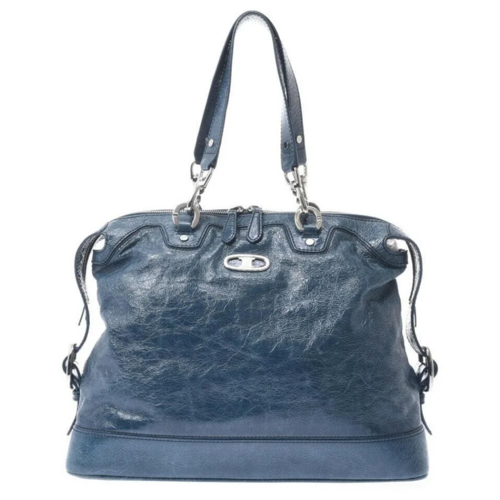 CELINE Shoulder Leather Blue Bag